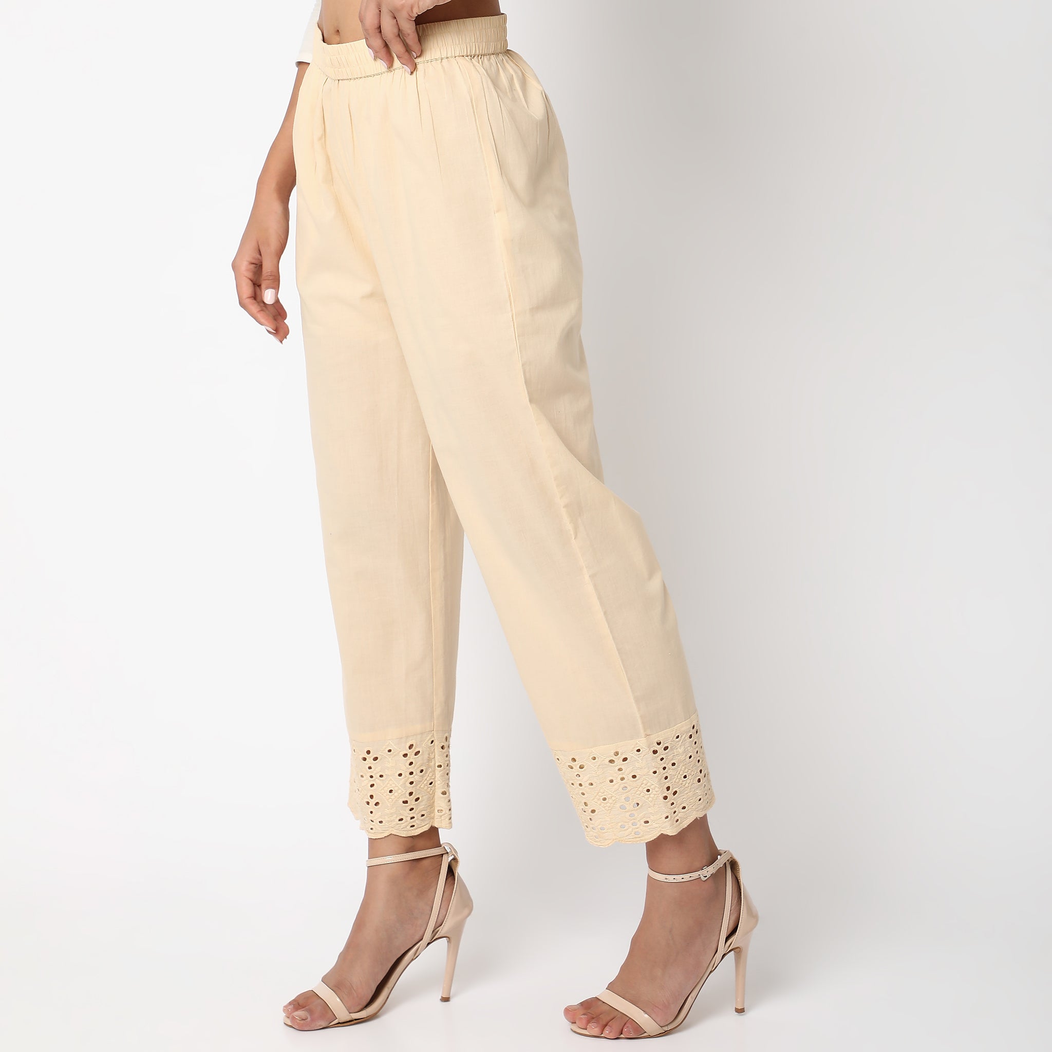 Straight Fit Solid Ethnic Pants