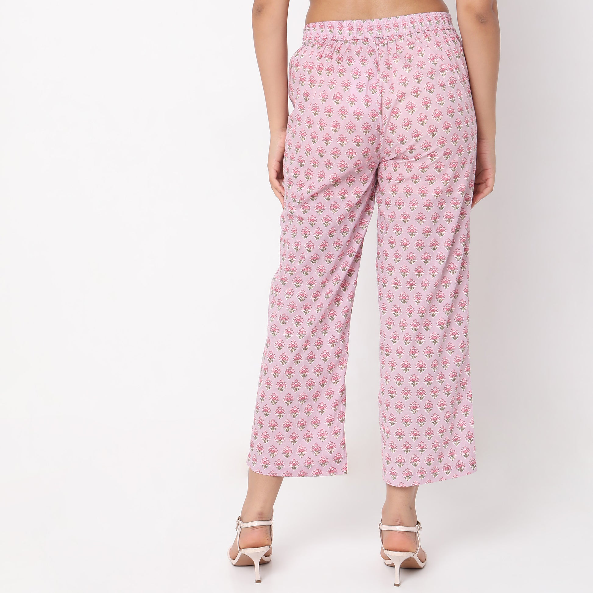 Straight Fit Printed Mid Rise Ethnic Pants