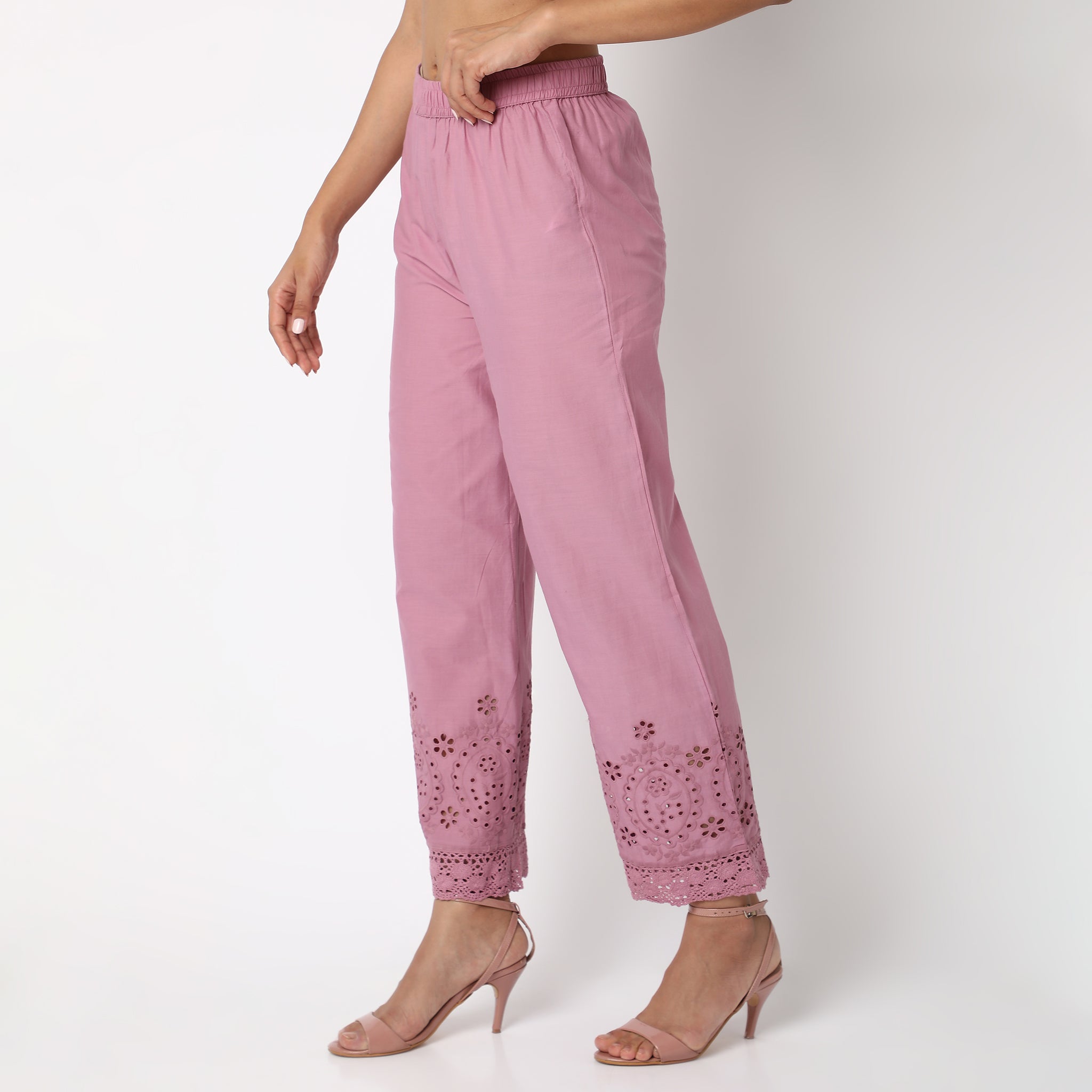 Regular Fit Embroidered Ethnic Pants