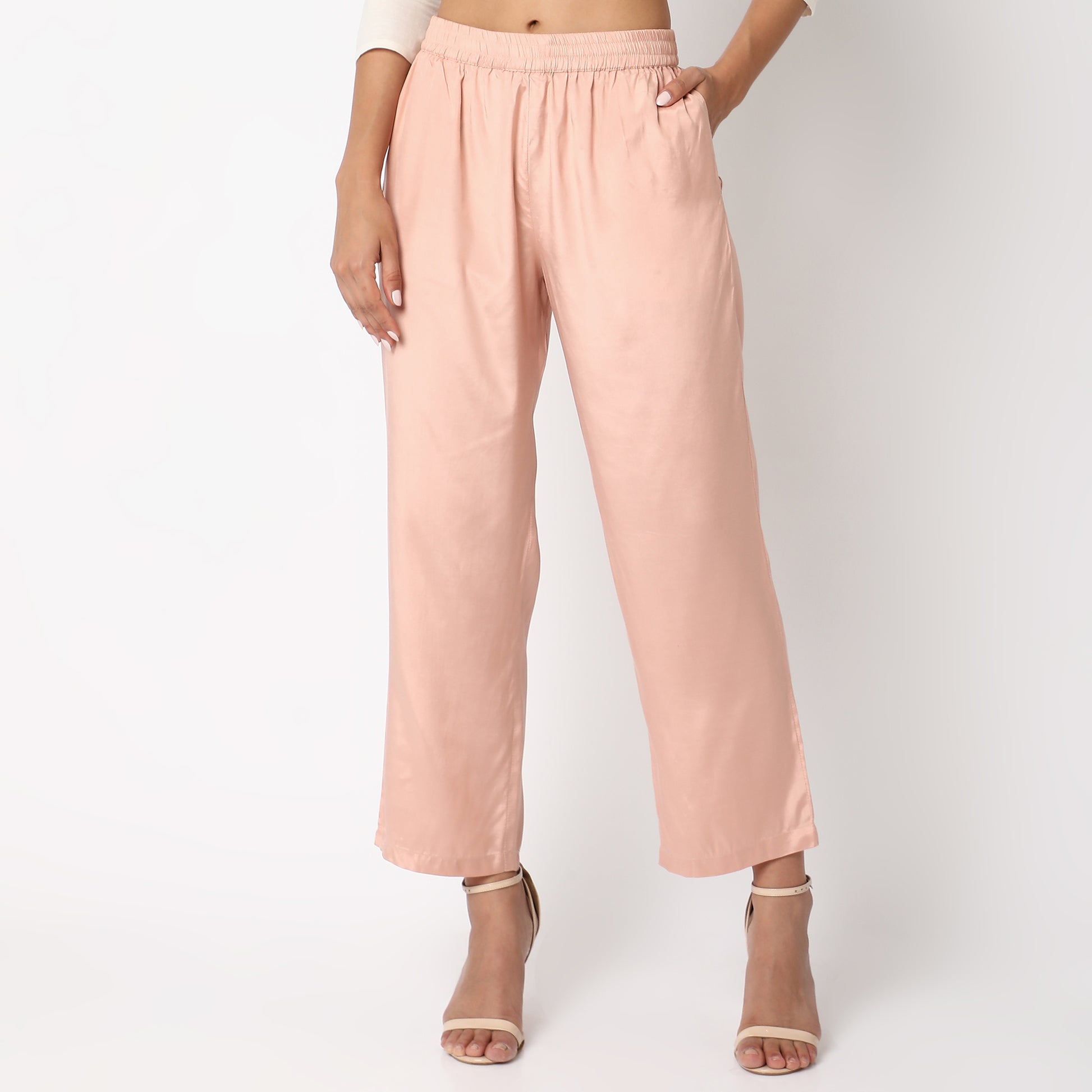 Straight Fit Solid Ethnic Pants