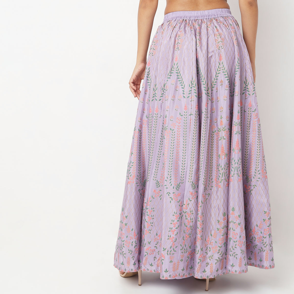 Flare Fit Printed Mid Rise Skirts