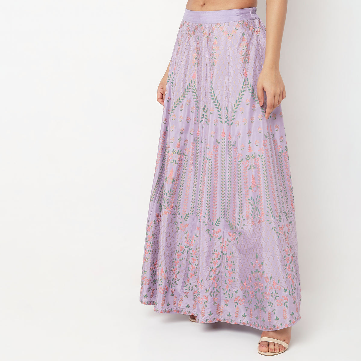 Flare Fit Printed Mid Rise Skirts