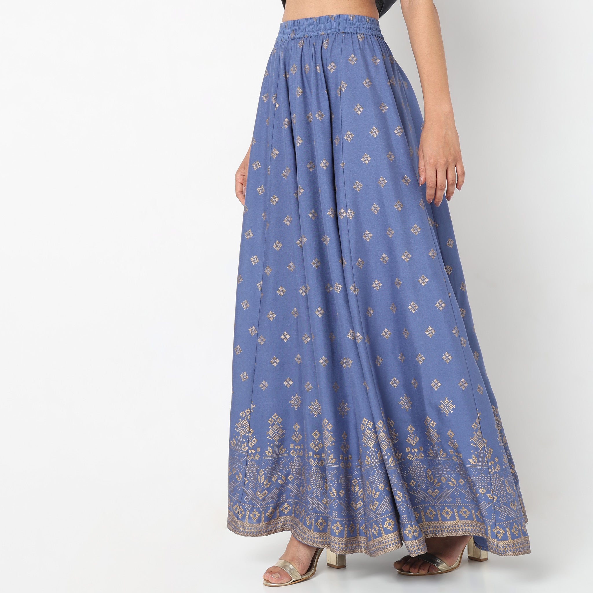 Flare Fit Printed Mid Rise Skirt – Style Union