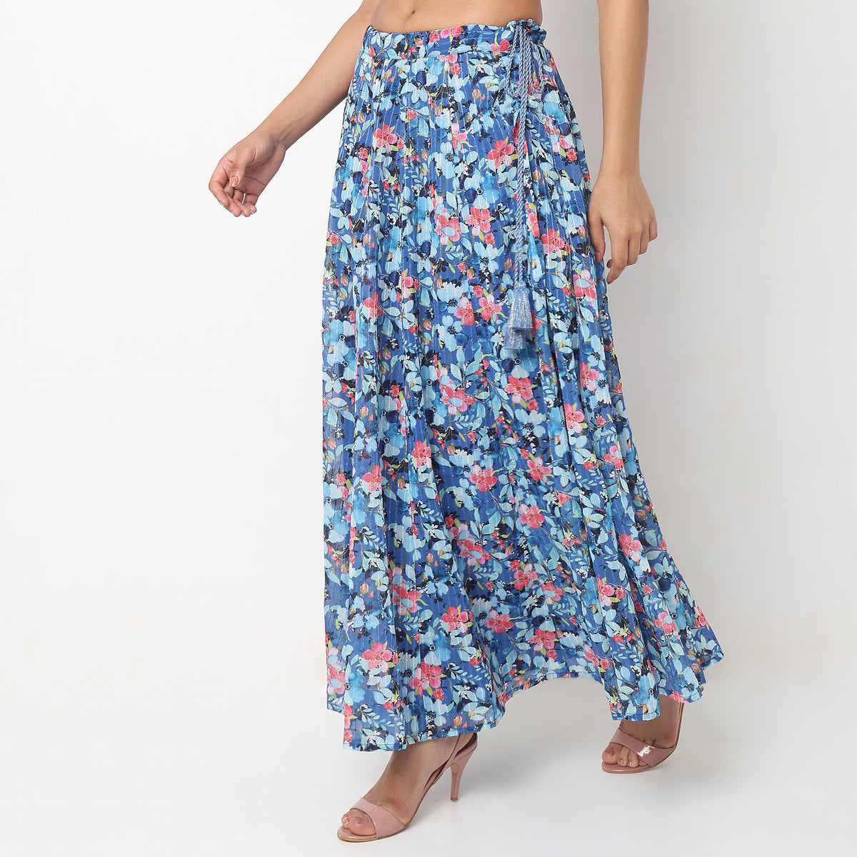 Flare Fit Printed Mid Rise Skirts