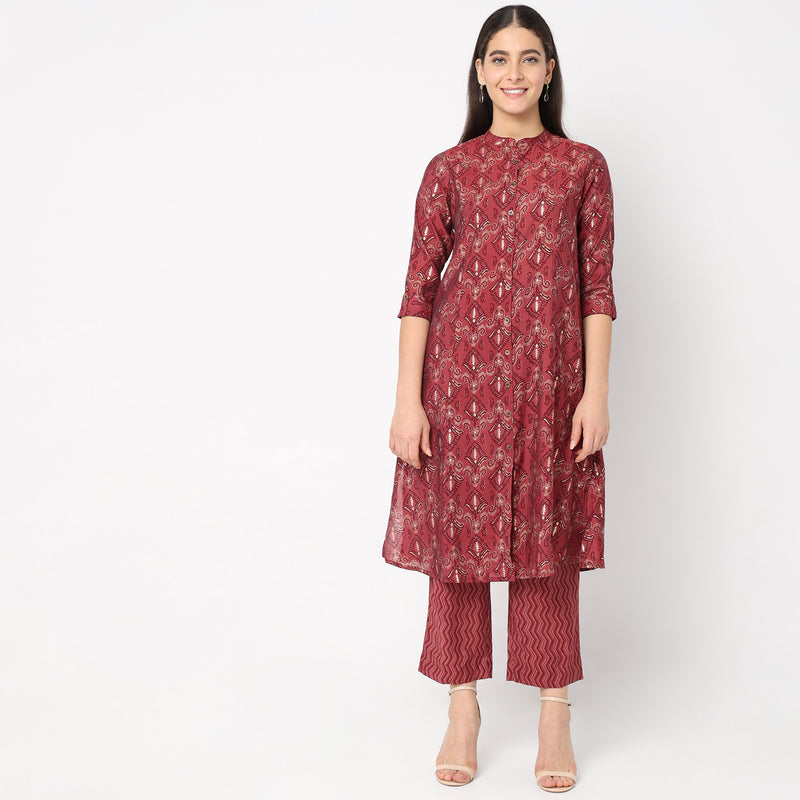 Regular Fit Printed Kurta Set