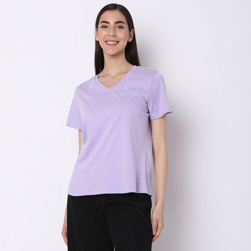 Regular Fit Solid T-Shirt