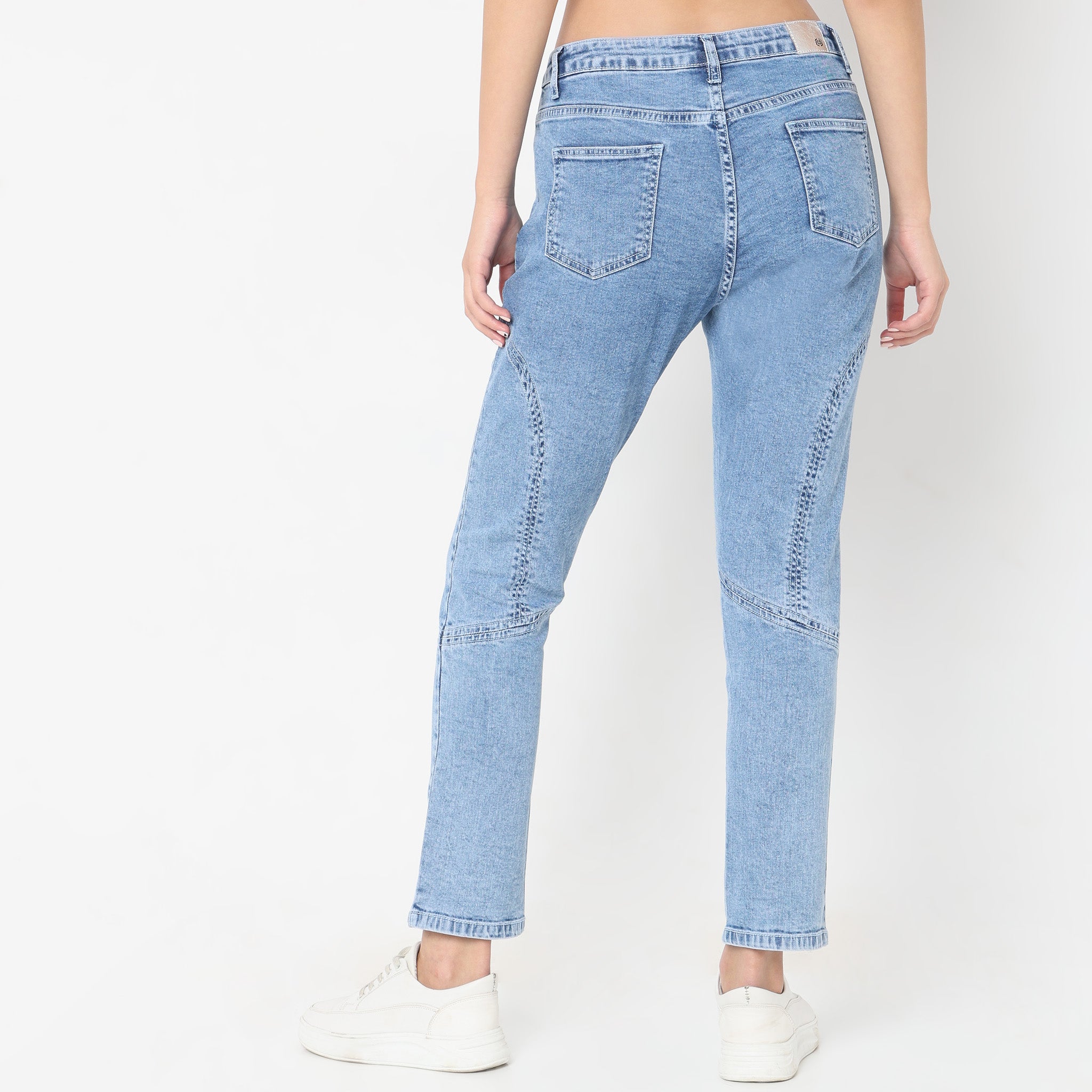 Slim Fit Solid High Rise Jeans