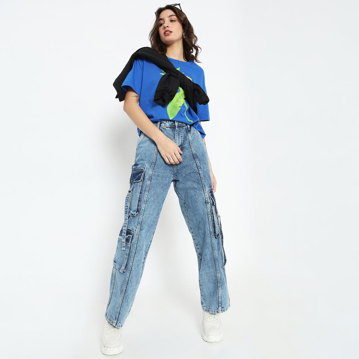 Regular Fit Solid High Rise Jeans