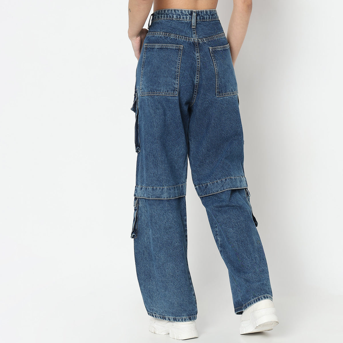 Regular Fit Solid High Rise Jeans