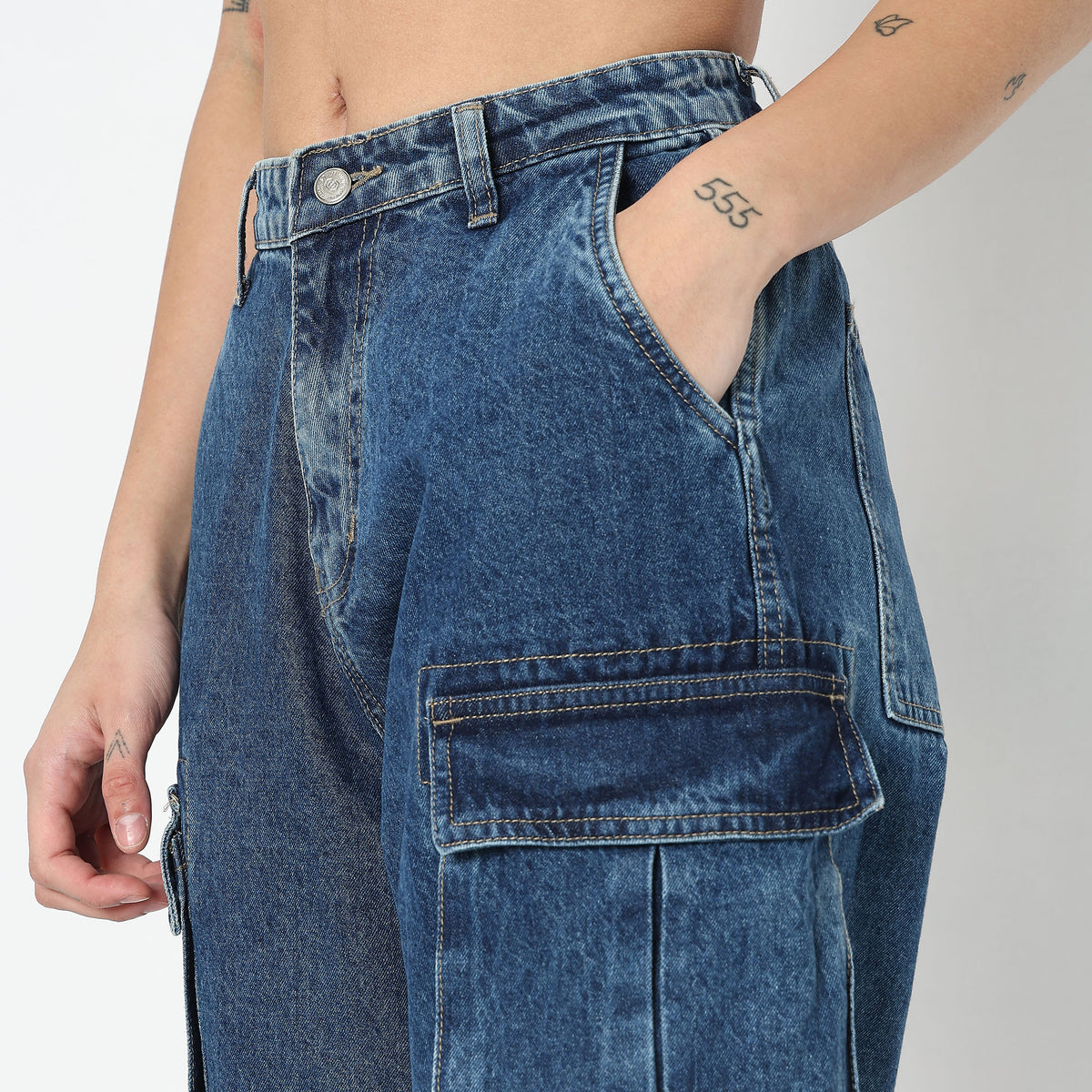 Regular Fit Solid High Rise Jeans