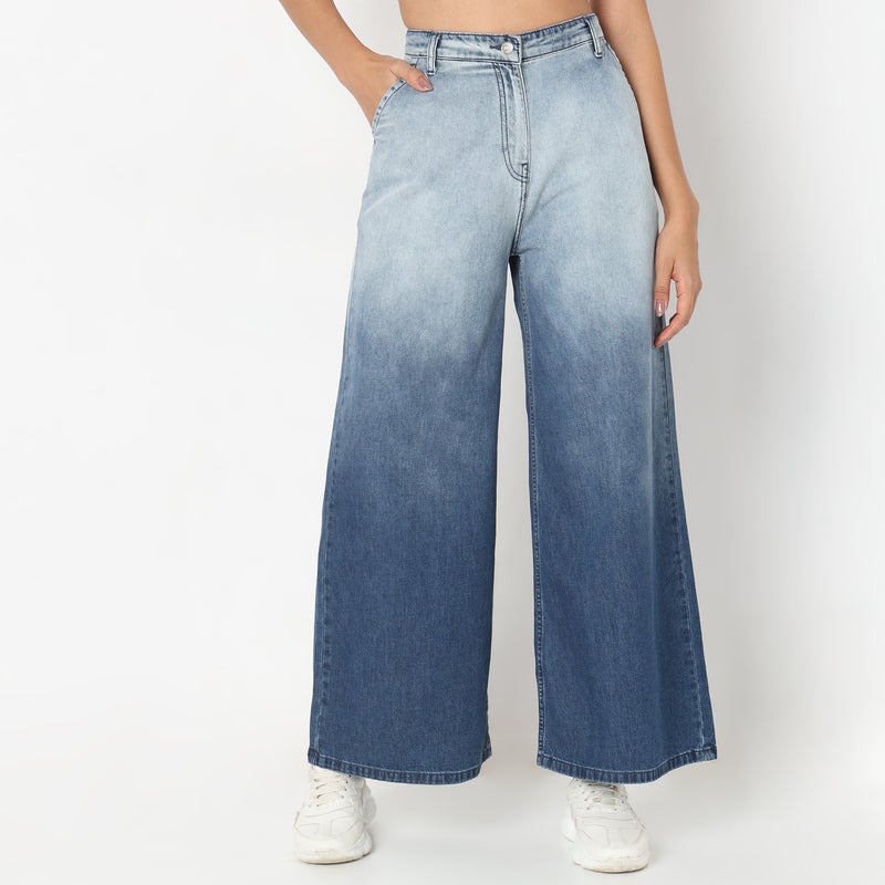 Flare Fit Solid Jeans