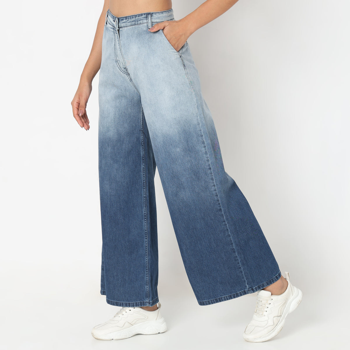 Flare Fit Solid Jeans