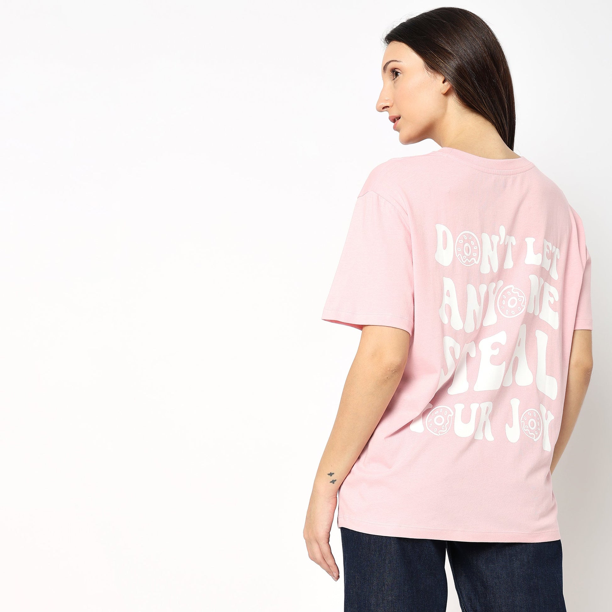 Women Wearing Oversize Graphic T-Shirt
