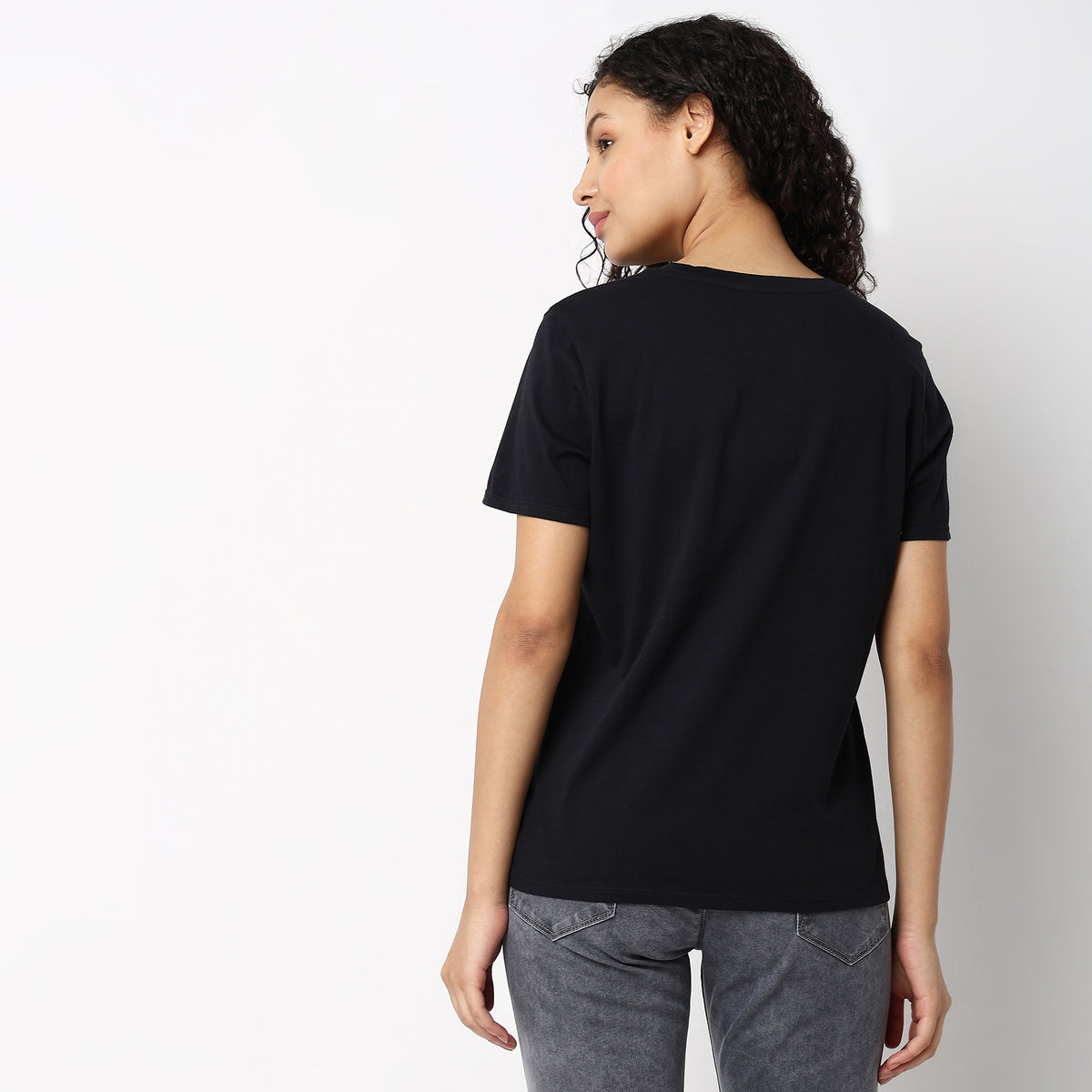 Women Wearing Regular Fit Graphic T-Shirt