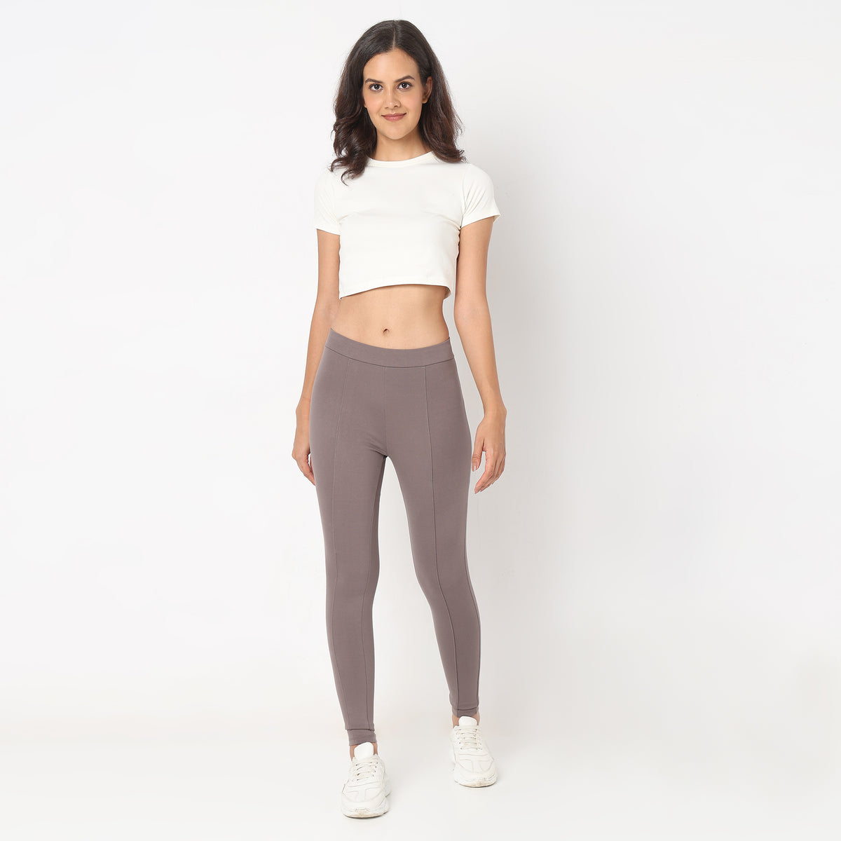 Skinny Fit Solid High Rise Jeggings