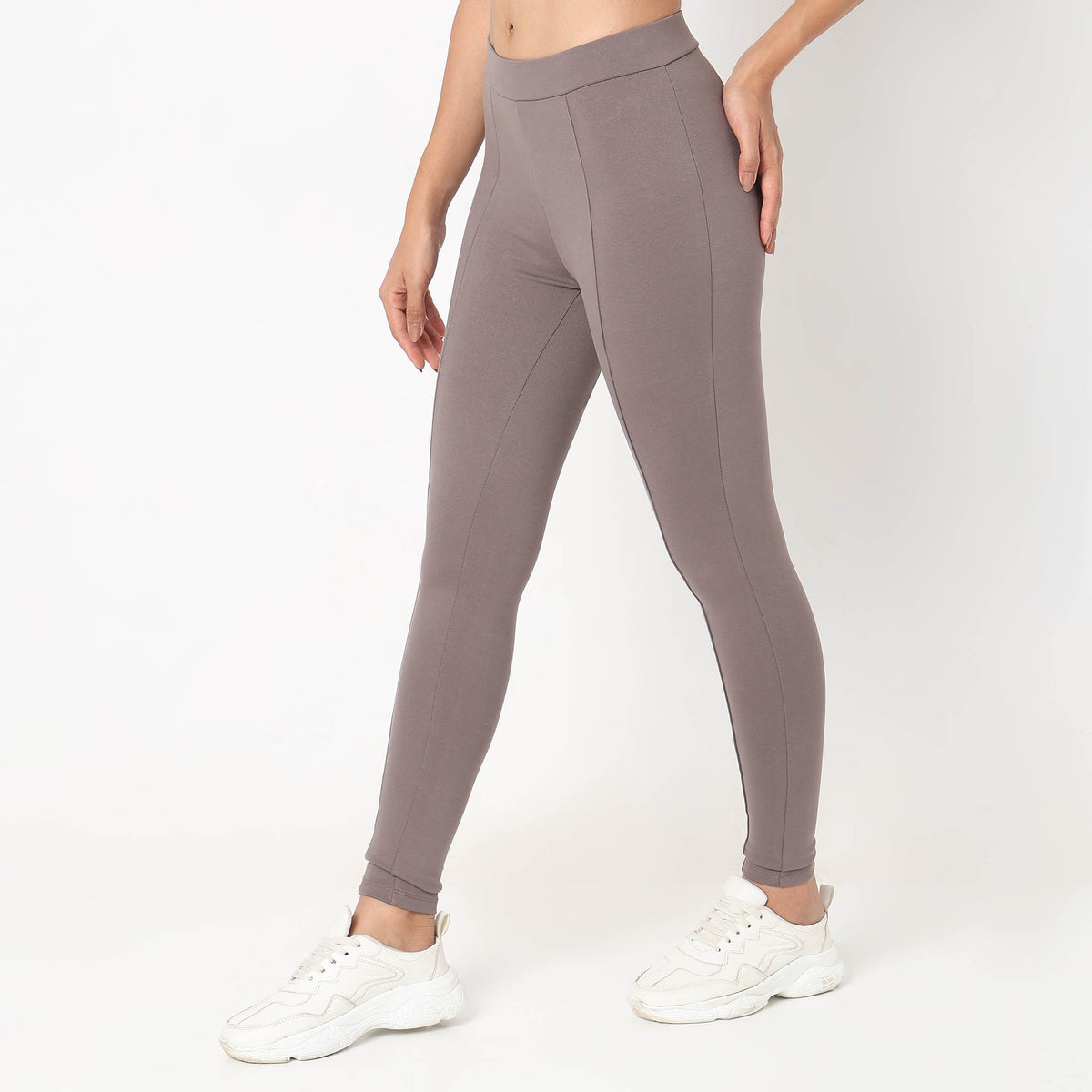 Skinny Fit Solid High Rise Jeggings