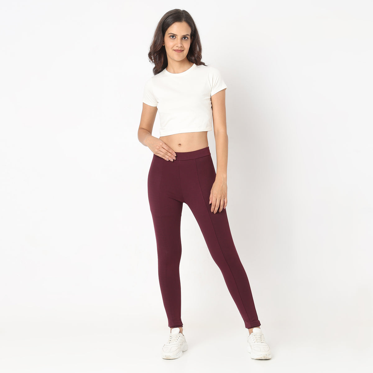 Skinny Fit Solid High Rise Jeggings