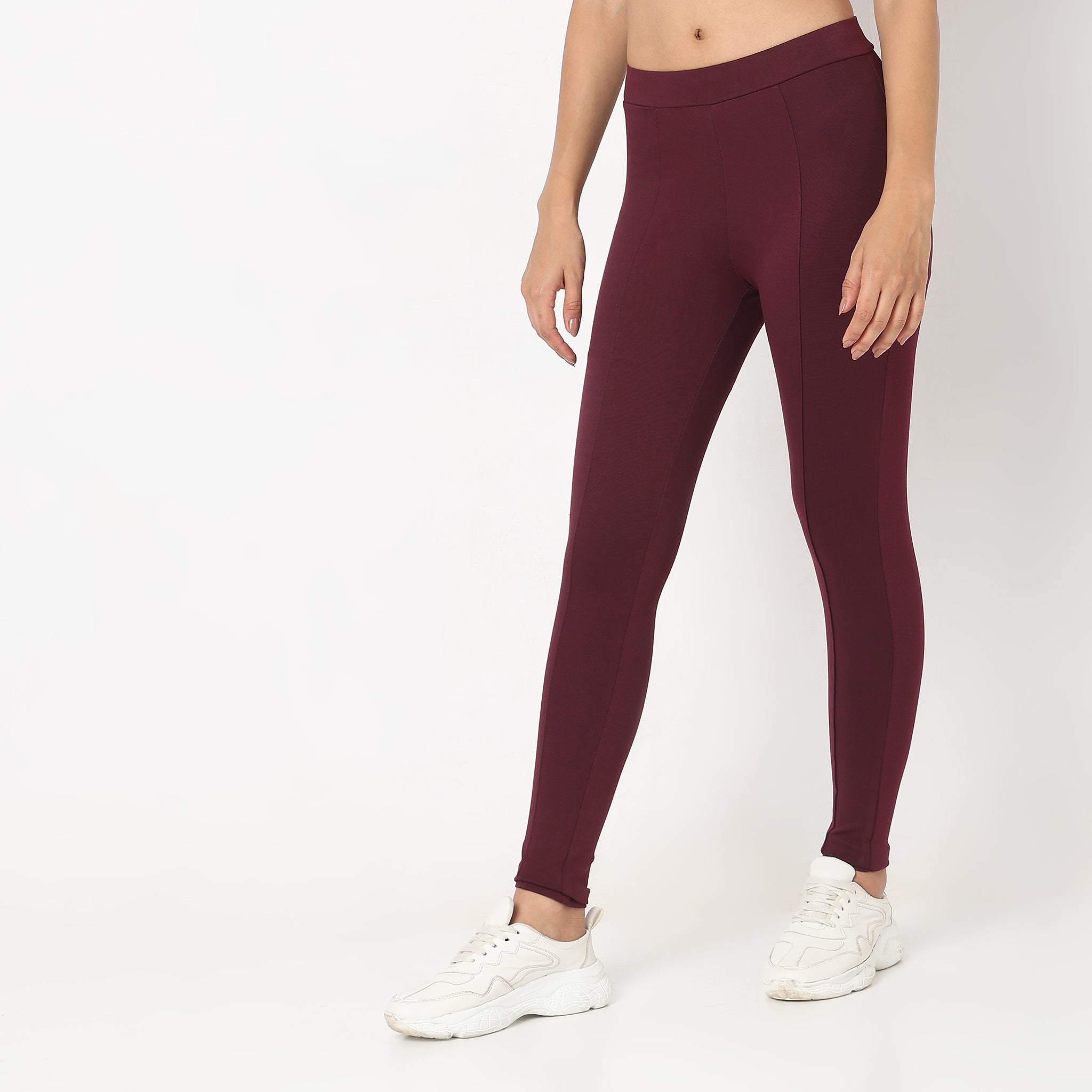 Skinny Fit Solid High Rise Jeggings