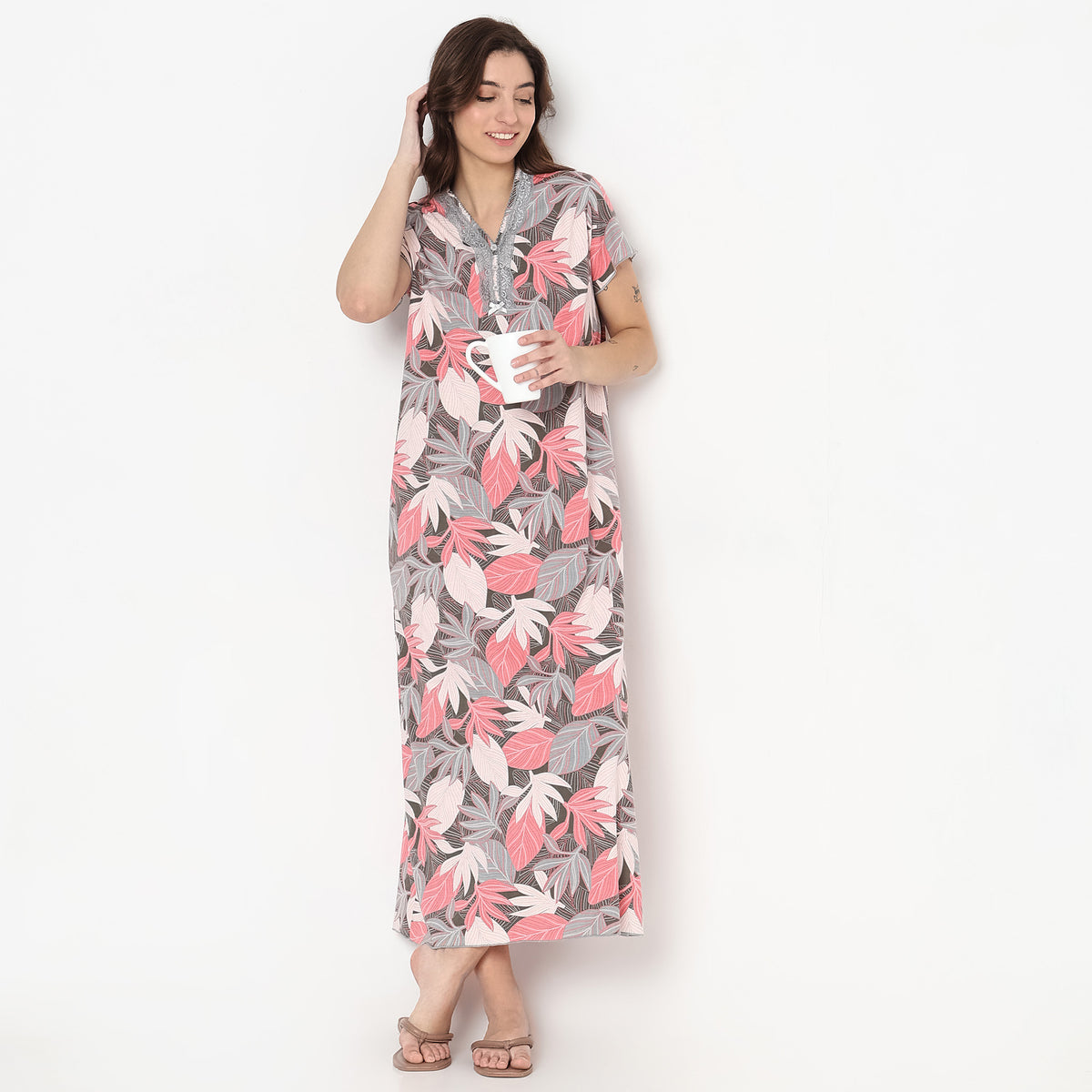 Regular Fit Printed Gown