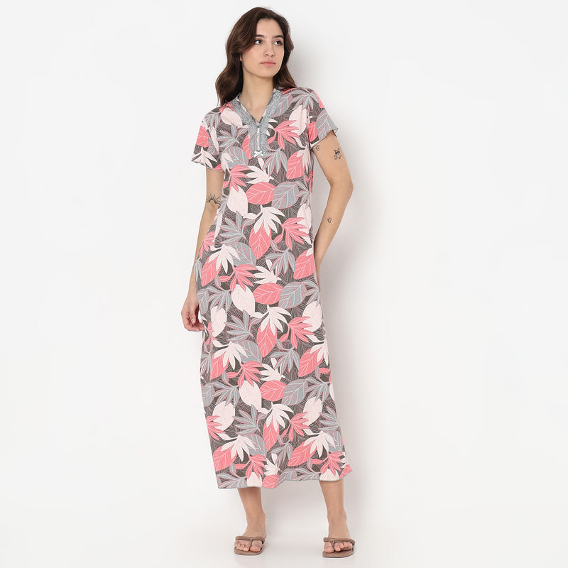 Regular Fit Printed Gown