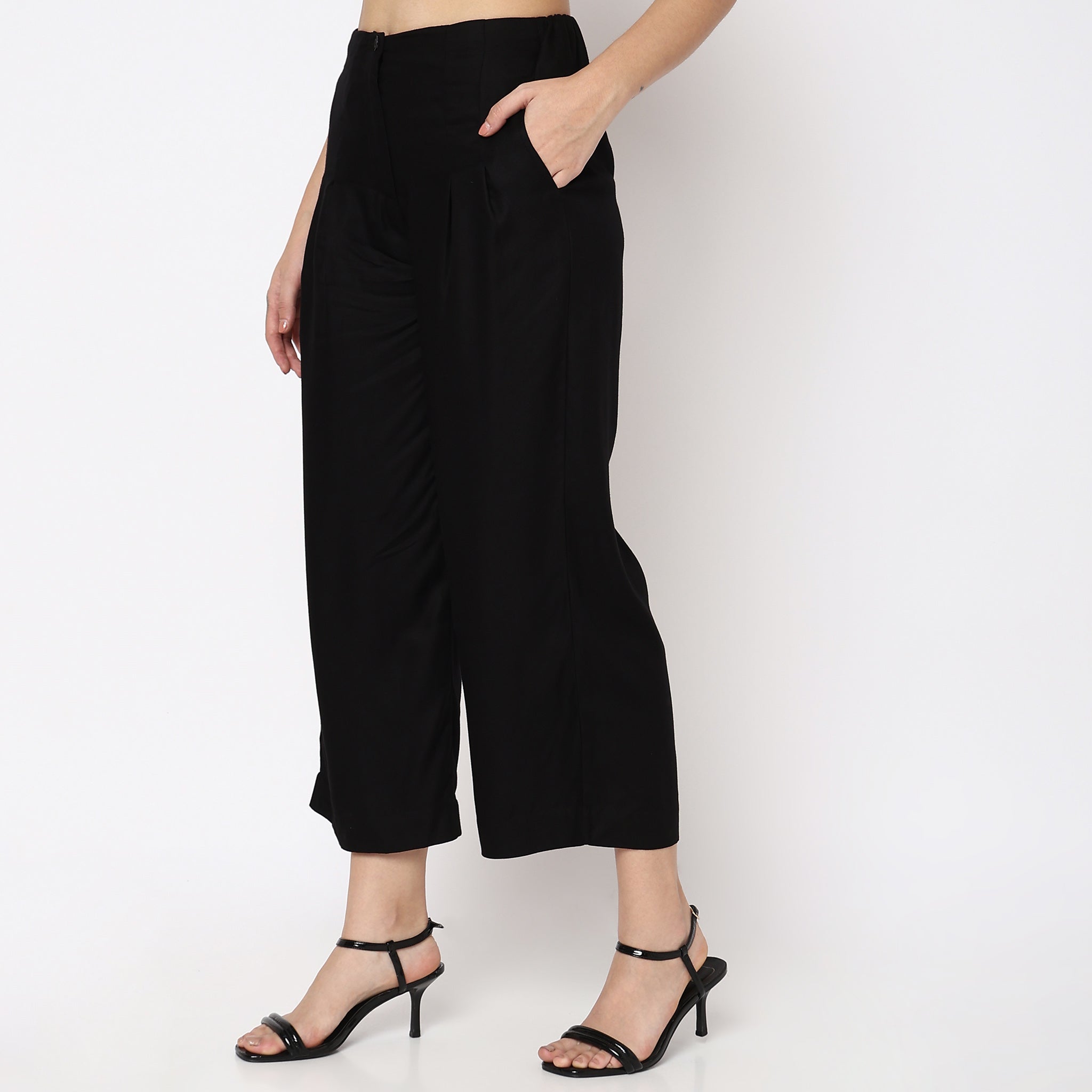 Buy online Gold Solid Palazzo from Skirts, tapered pants & Palazzos for  Women by Wishful By W for ₹790 at 60% off | 2024 Limeroad.com