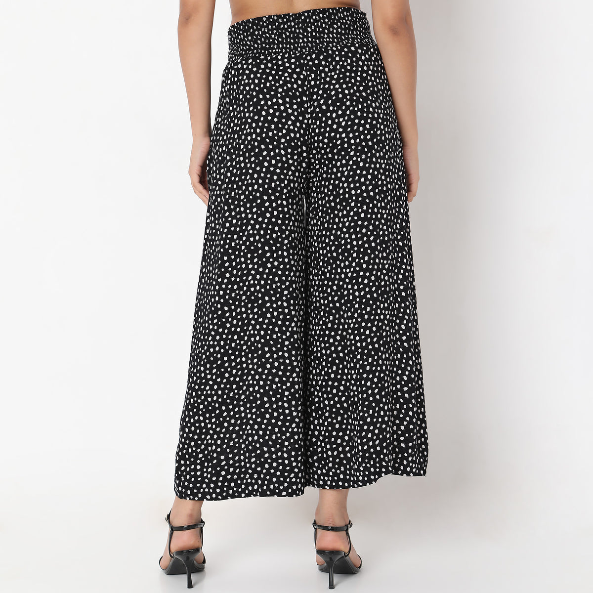 Flare Fit Polka Dot High Rise Palazzos