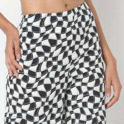 Flare Fit Printed Mid Rise Palazzos