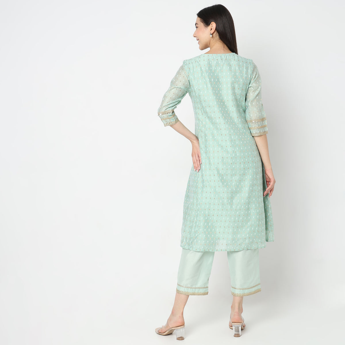 Flare Fit Embroidered Kurta Set