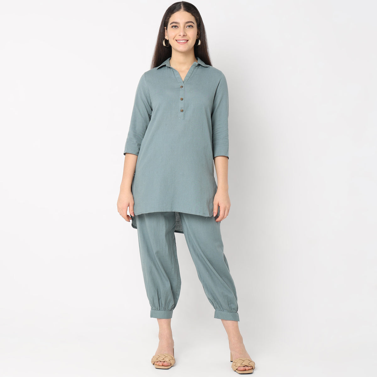 Straight Fit Solid Kurta Set