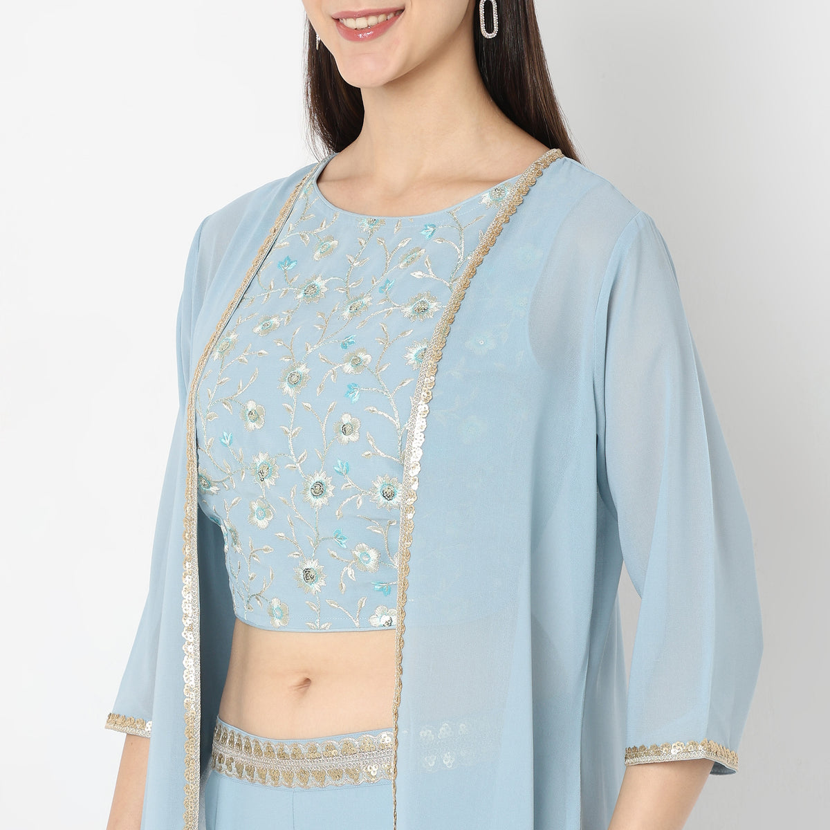 Flare Fit Embroidered Ethnic Sets