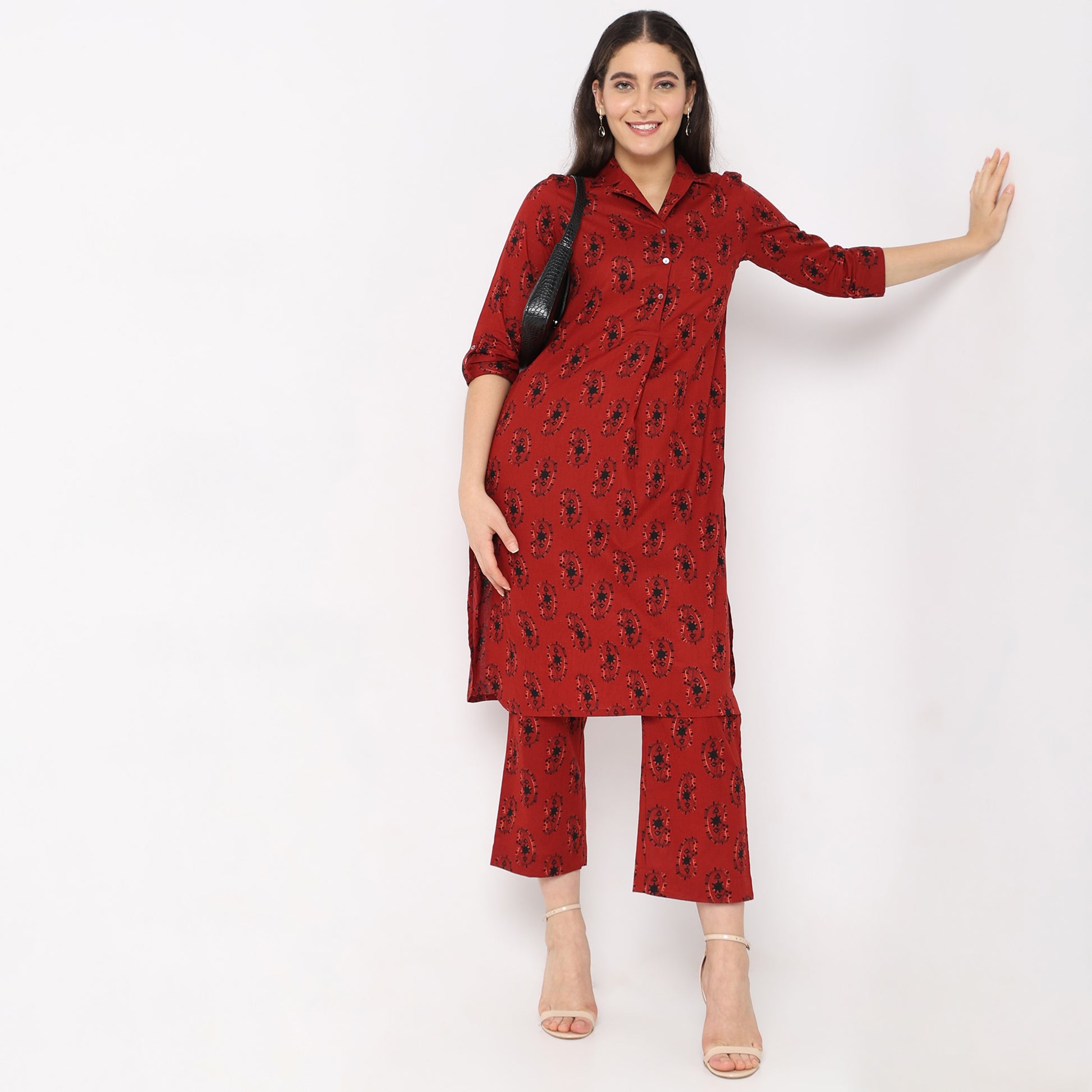 Flare Fit Printed Kurta Set