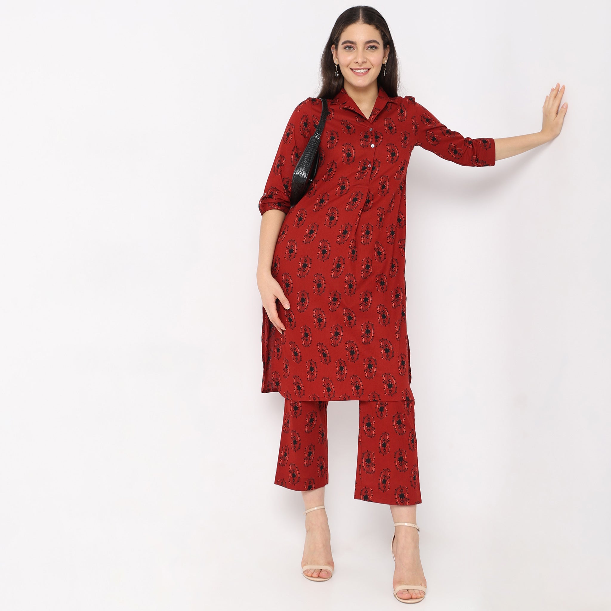 Flare Fit Printed Kurta Set
