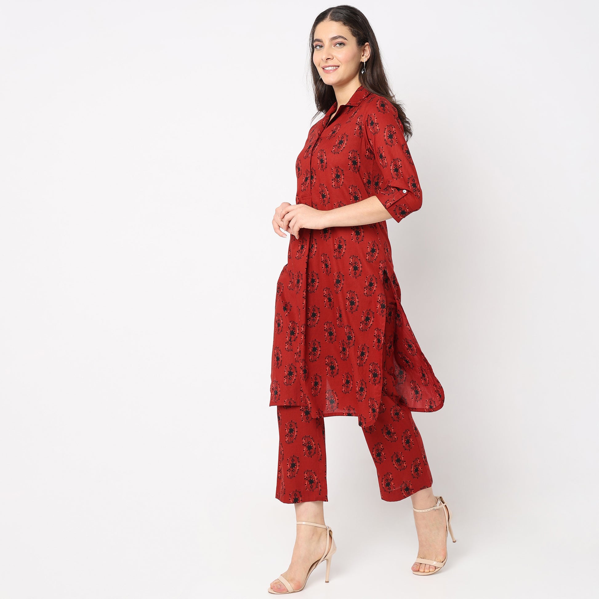 Flare Fit Printed Kurta Set