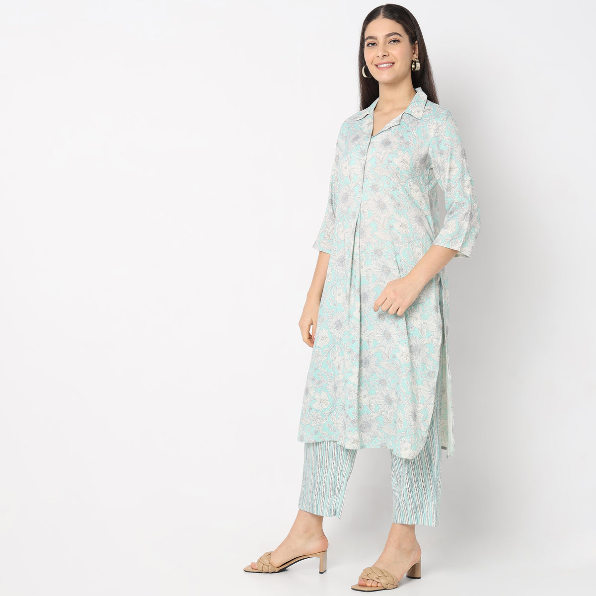 Flare Fit Printed Kurta Set