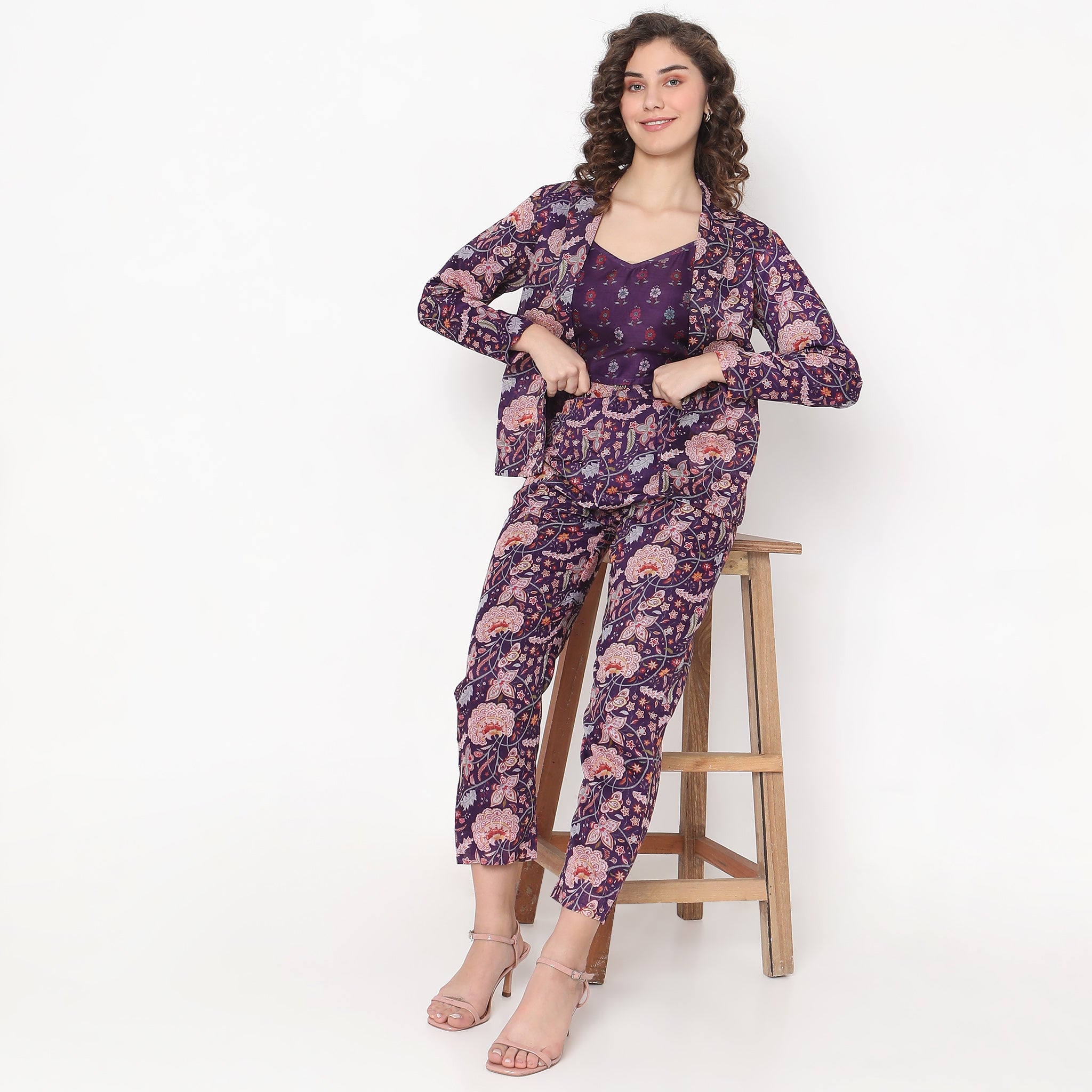 Straight Fit Floral Ethnic Sets
