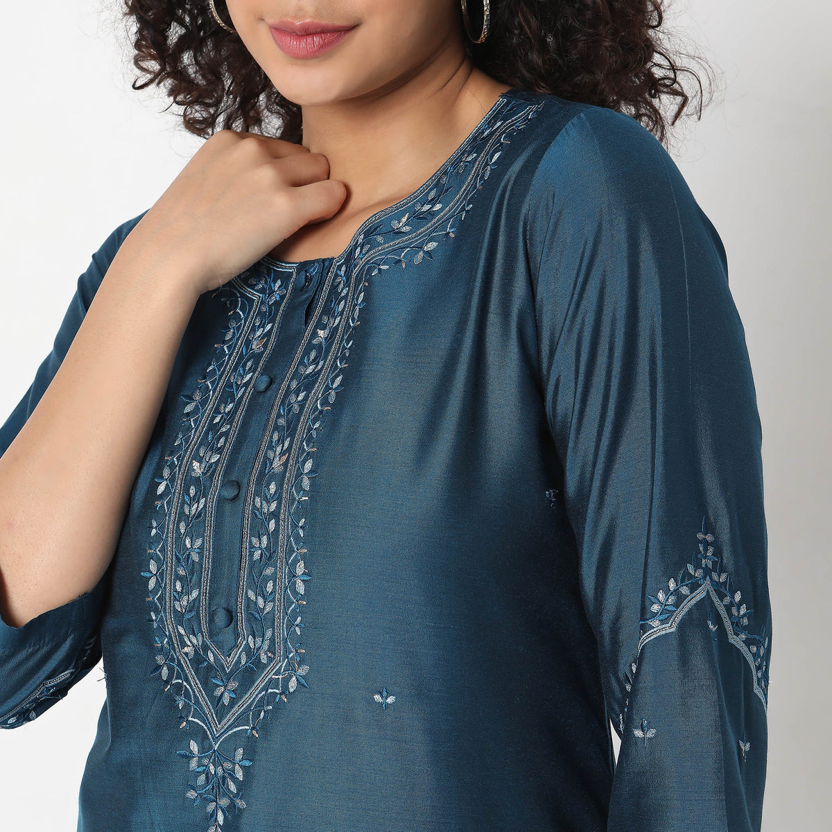 Straight Fit Embroidered Kurta Sets