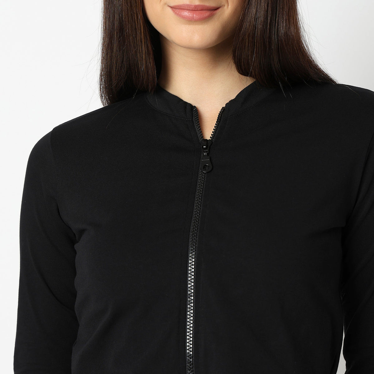 Women Wearing Regular Fit Solid T-Shirt