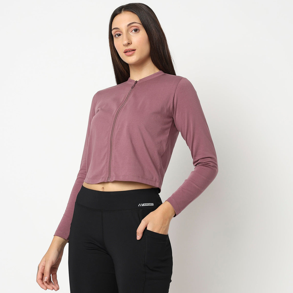 Women Wearing Regular Fit Solid T-Shirt