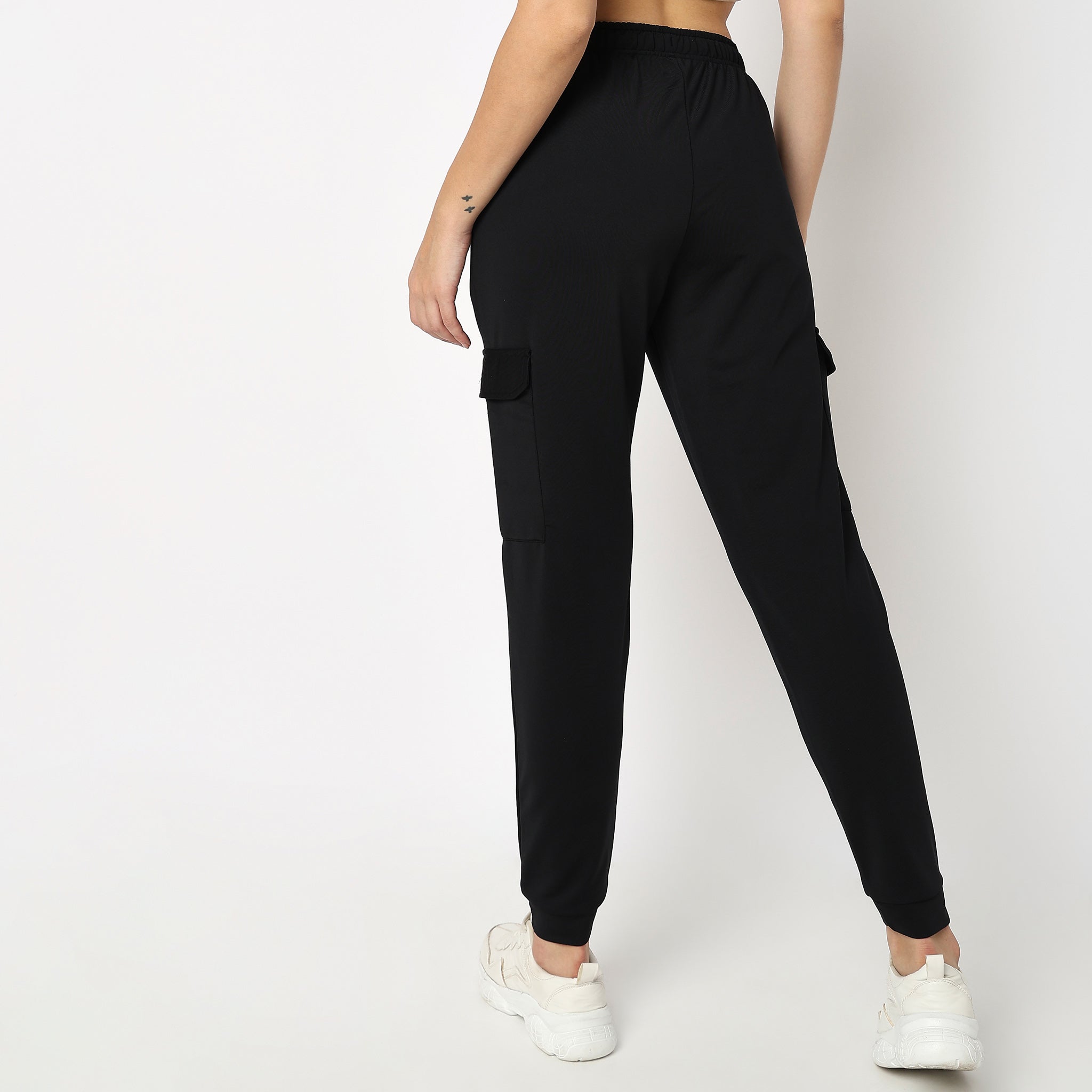 Buy Women Black Regular Fit Solid Joggers - Trousers for Women