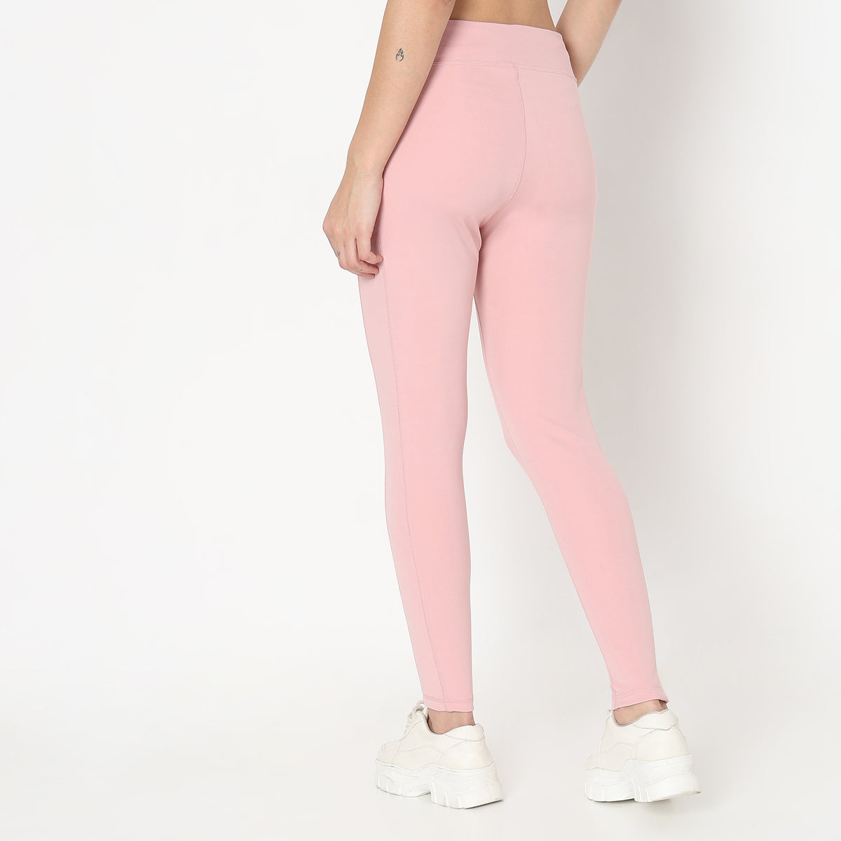 Slim Fit Solid High Rise Leggings