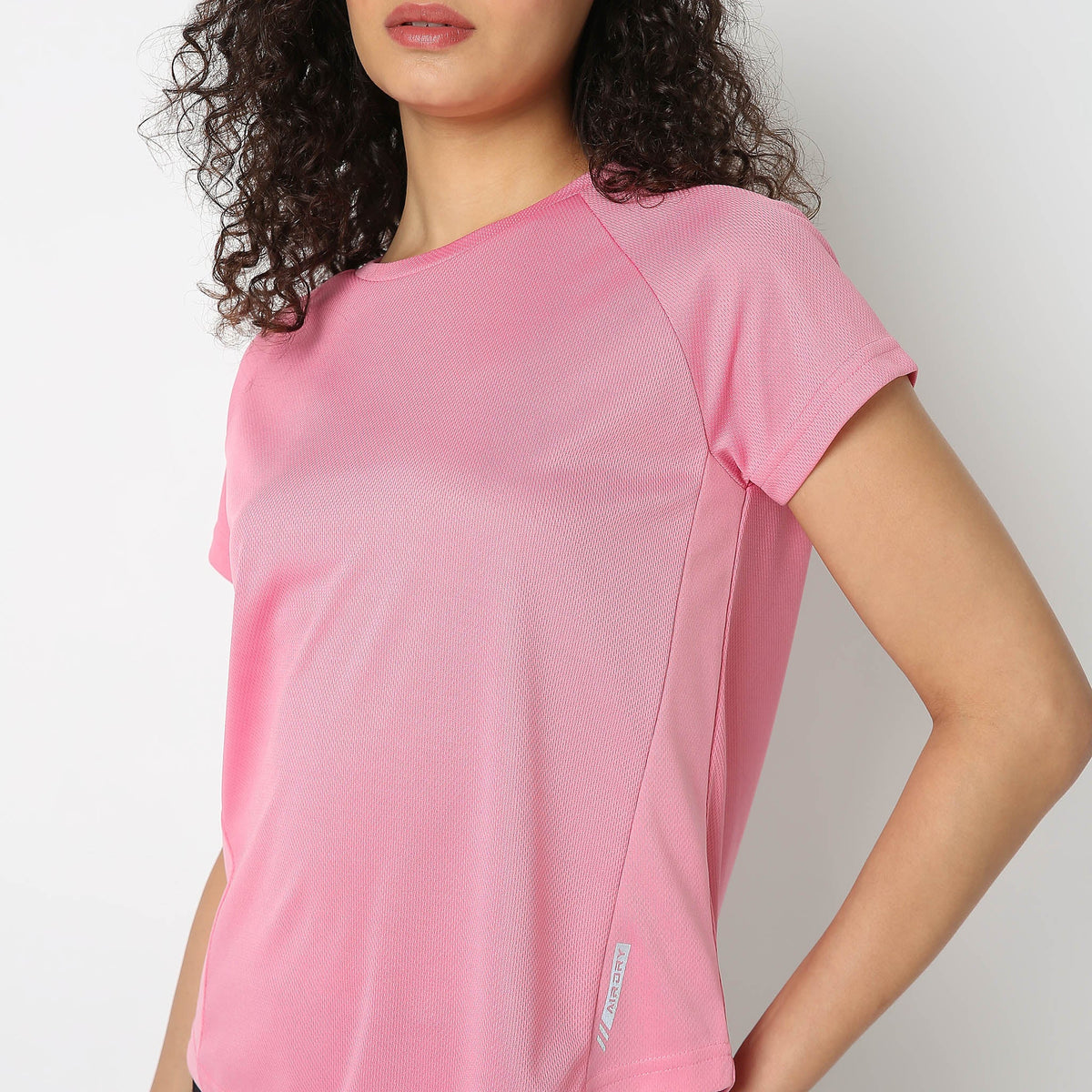 Women Wearing Regular Fit Solid T-Shirt