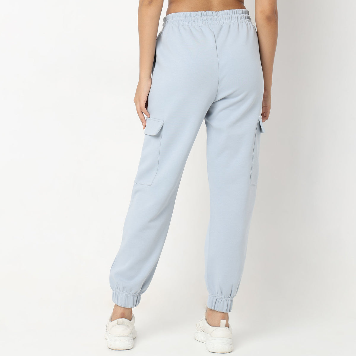 Regular Fit Solid High Rise Joggers