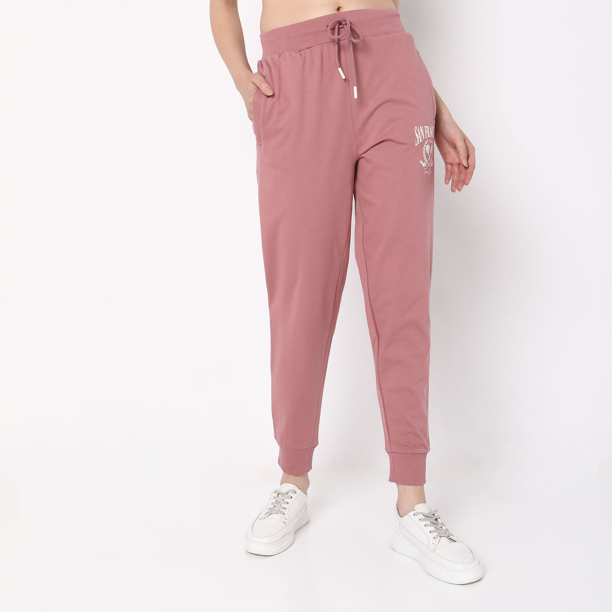 Regular Fit Graphic High Rise Joggers