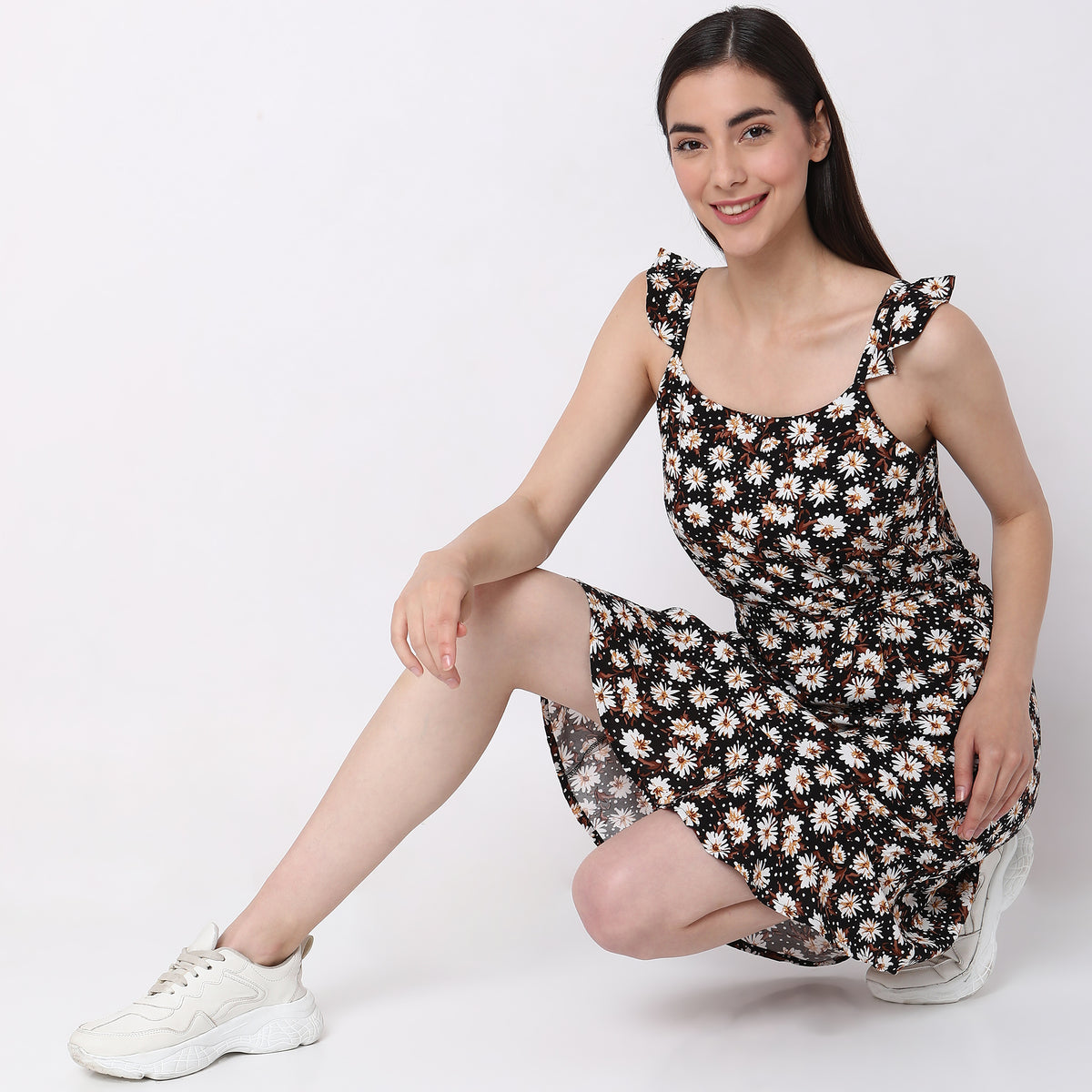 Regular Fit Floral Dress