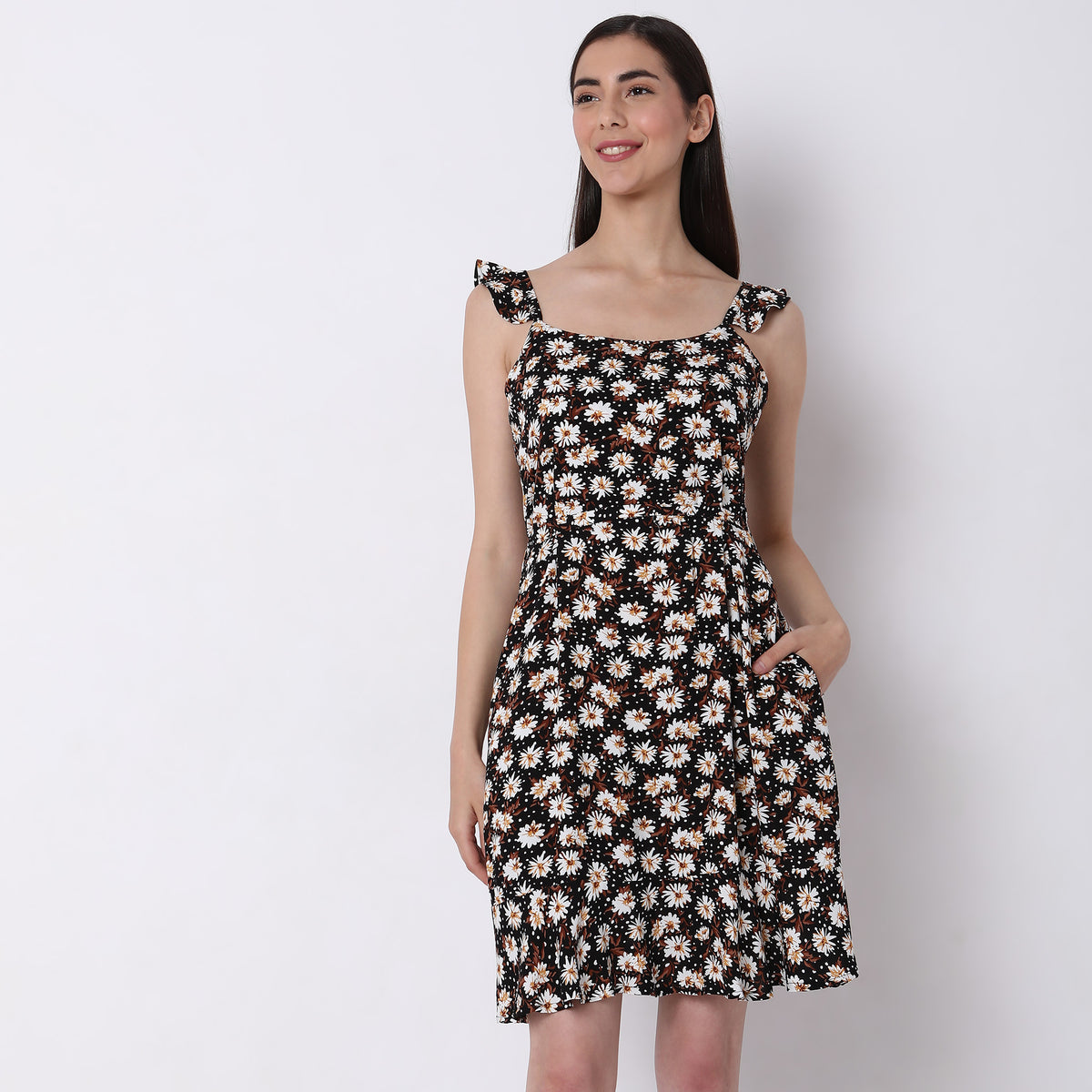 Regular Fit Floral Dress