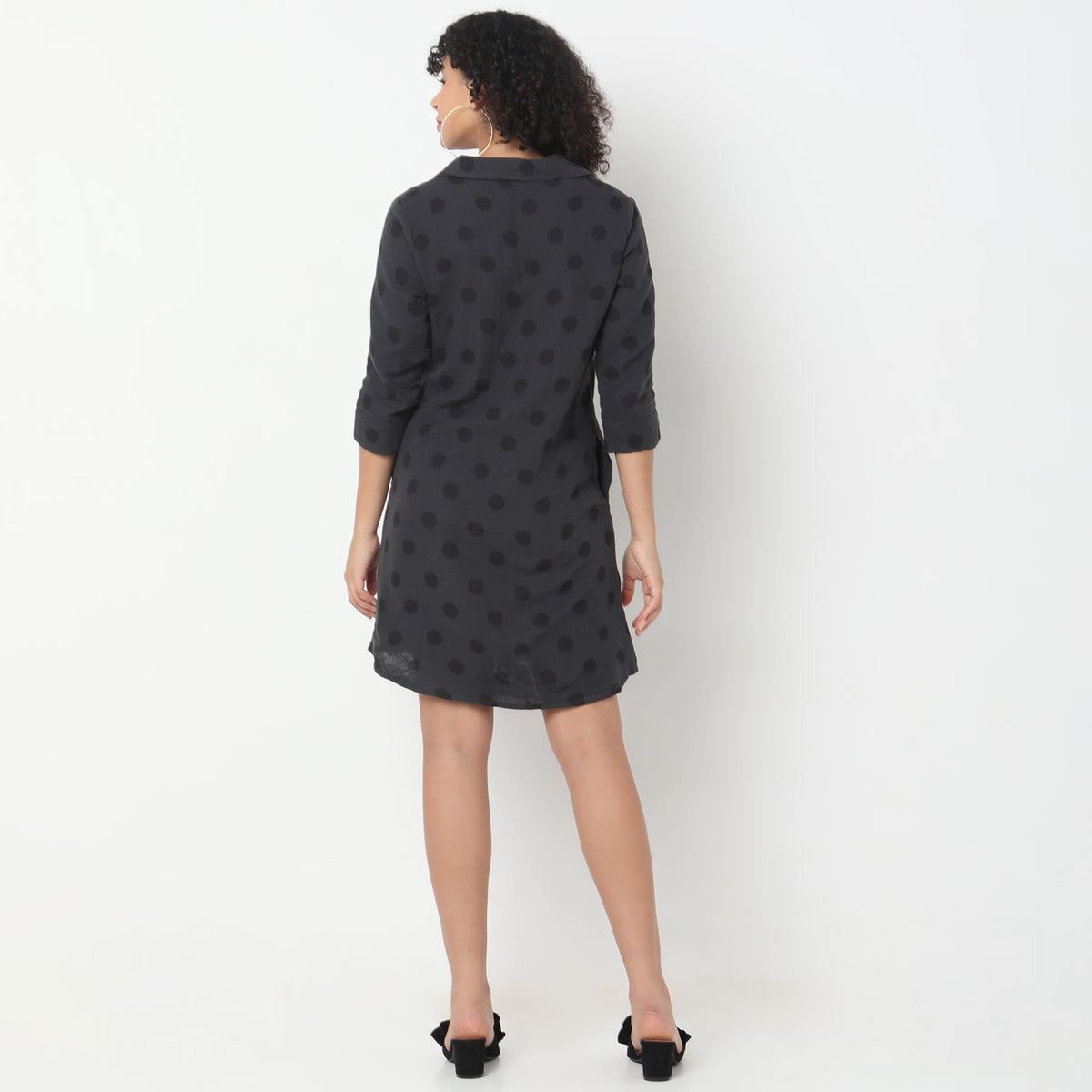 Regular Fit Polka Dots Short Gown