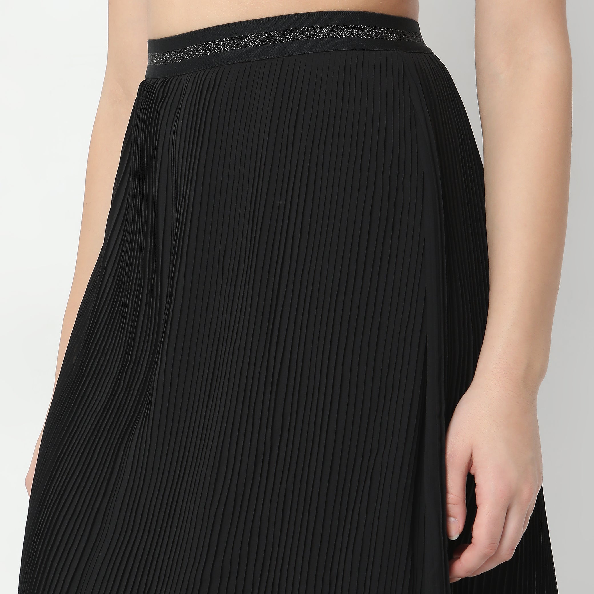 Regular Fit Striped Mid Rise Skirts