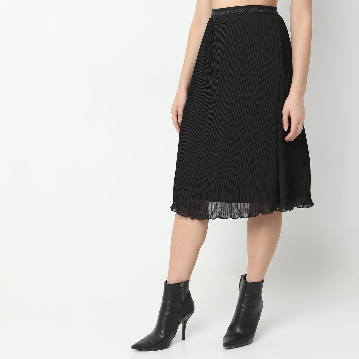 Regular Fit Striped Mid Rise Skirts