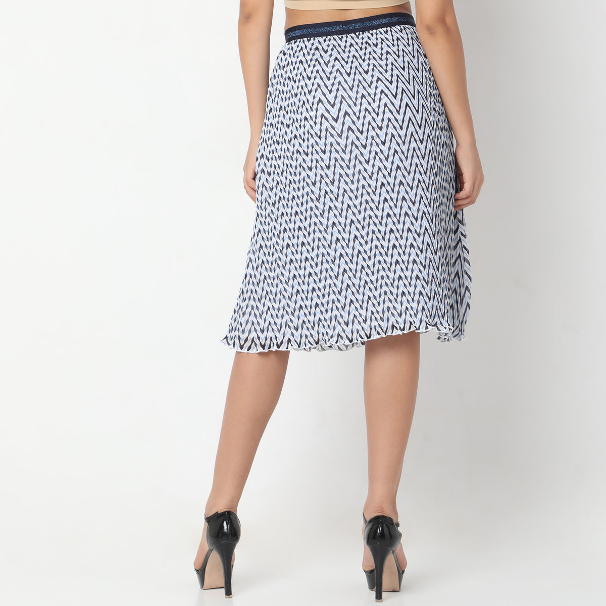 Regular Fit Printed Mid Rise Skirts