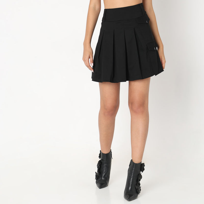 Regular Fit Solid Skirts